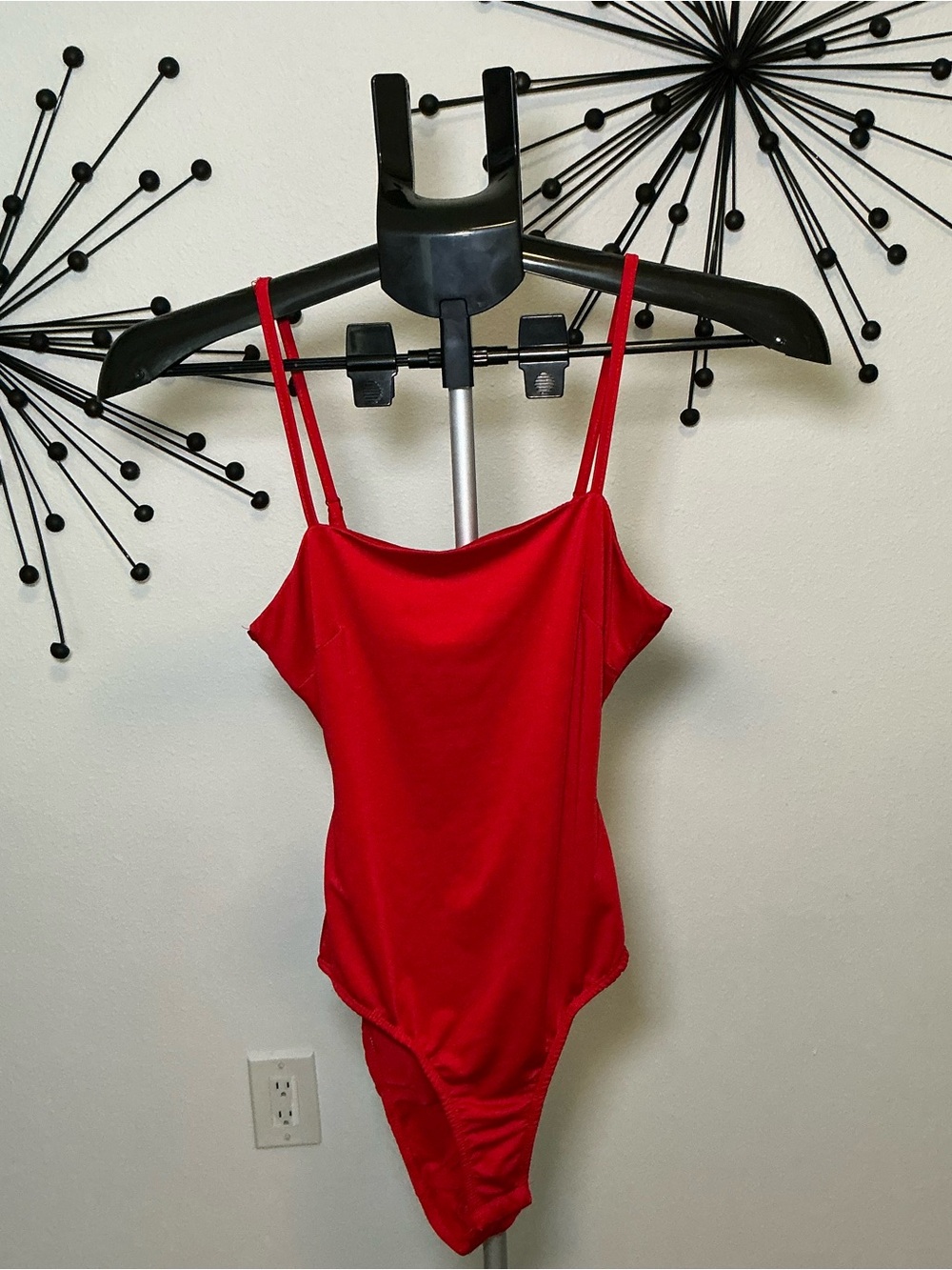 Polly Red Open Back Tie Bodysuit Size 6 Y2K